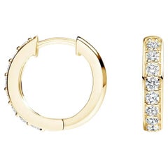 Baguette-Runde Diamant-Ohrringe aus 18K Gold