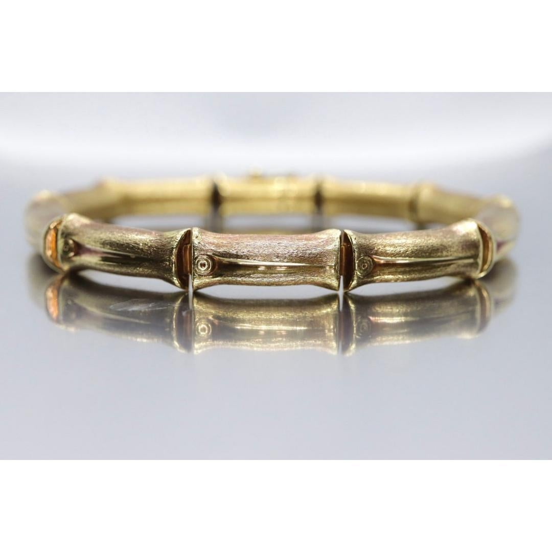 18k Bamboo bracelet. High Detailed Bamboo articulated link bracelet. 8.25