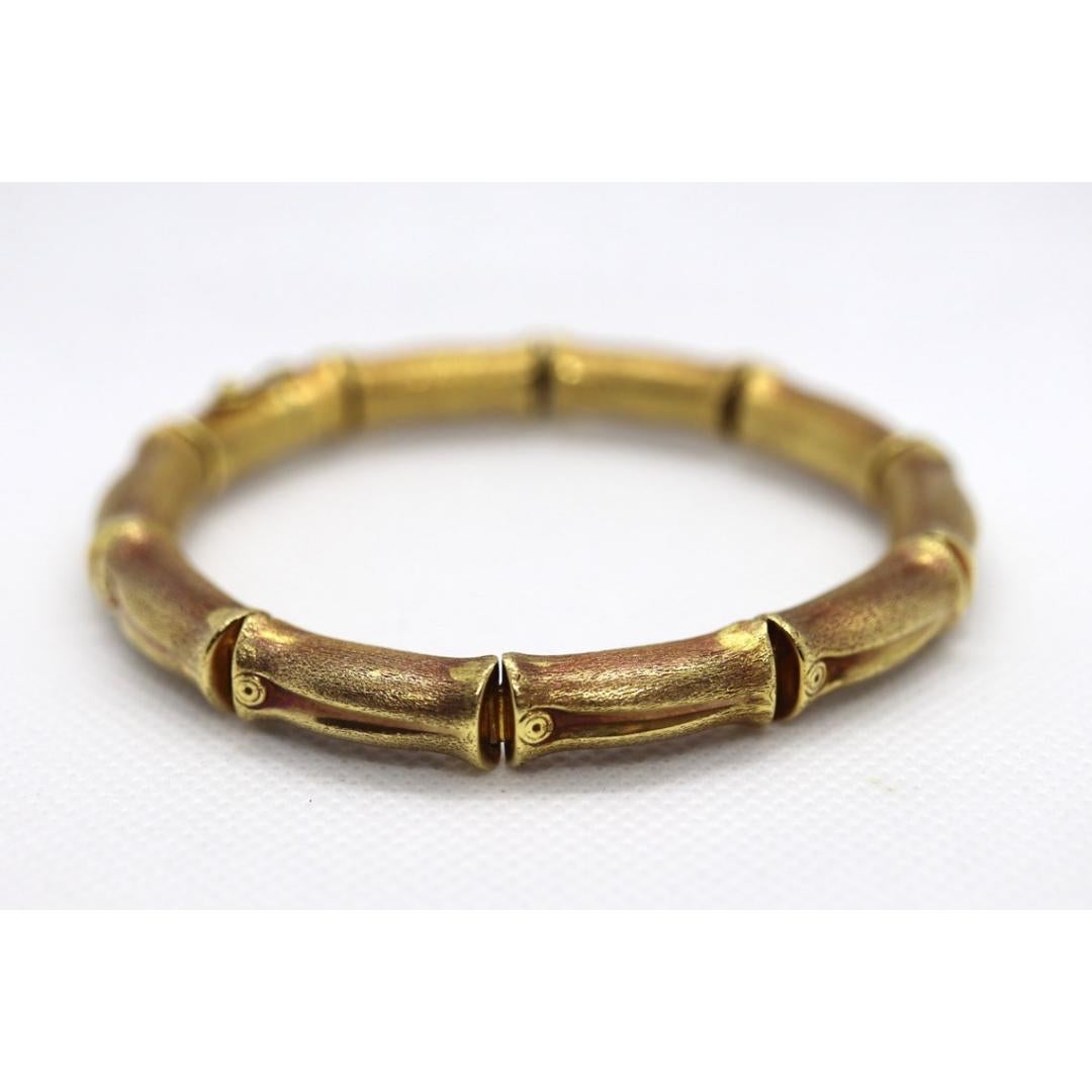 18k Bamboo bracelet. High Detailed Bamboo articulated link bracelet. 8.25
