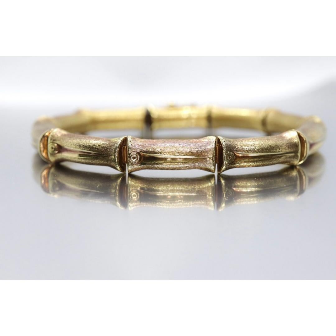 18k Bamboo bracelet. High Detailed Bamboo articulated link bracelet. 8.25