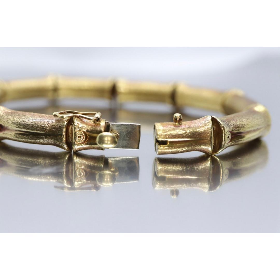 18k Bamboo bracelet. High Detailed Bamboo articulated link bracelet. 8.25