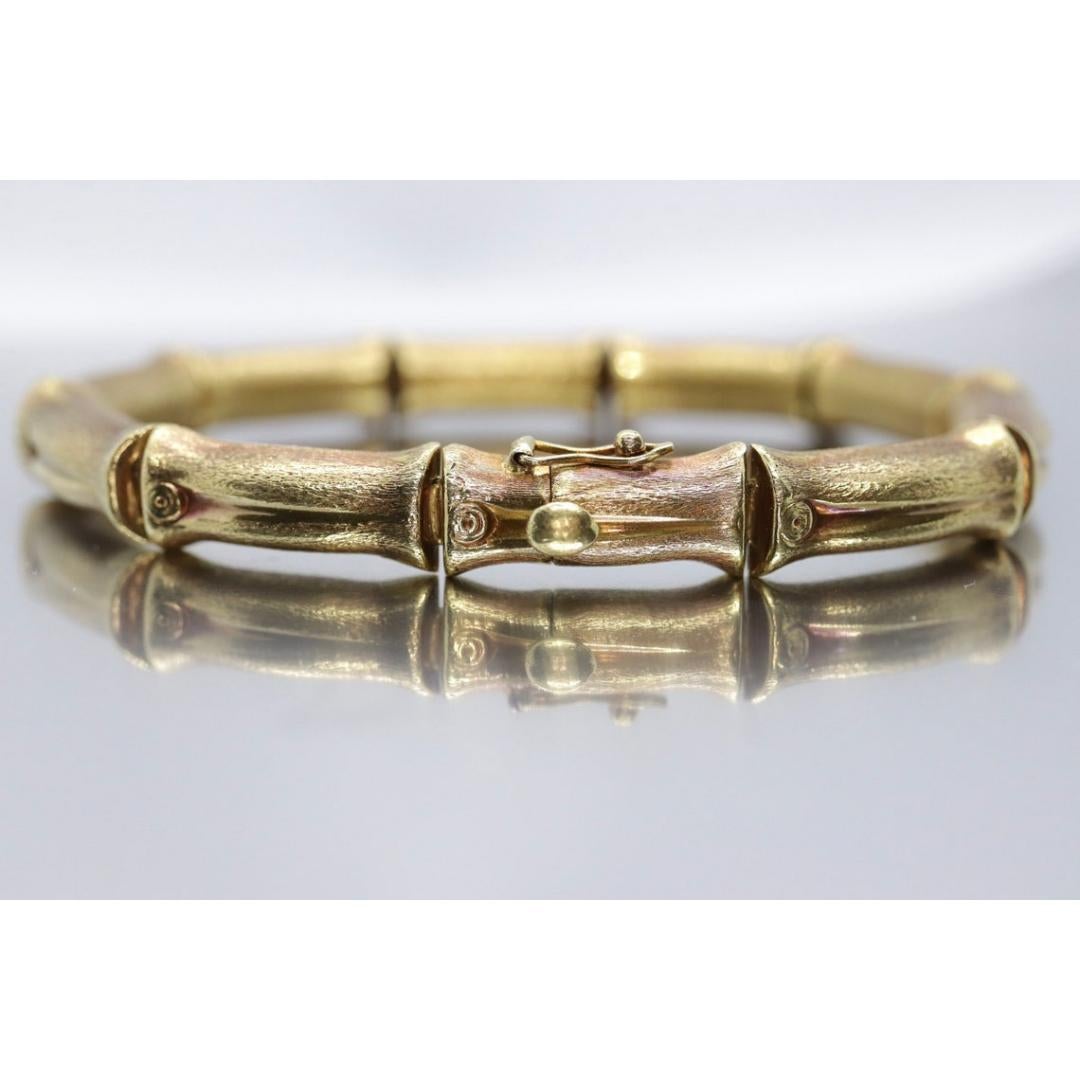 18k Bamboo bracelet. High Detailed Bamboo articulated link bracelet. 8.25