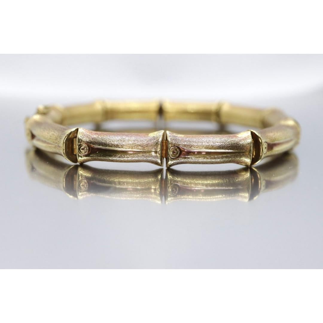 18k Bamboo bracelet. High Detailed Bamboo articulated link bracelet. 8.25