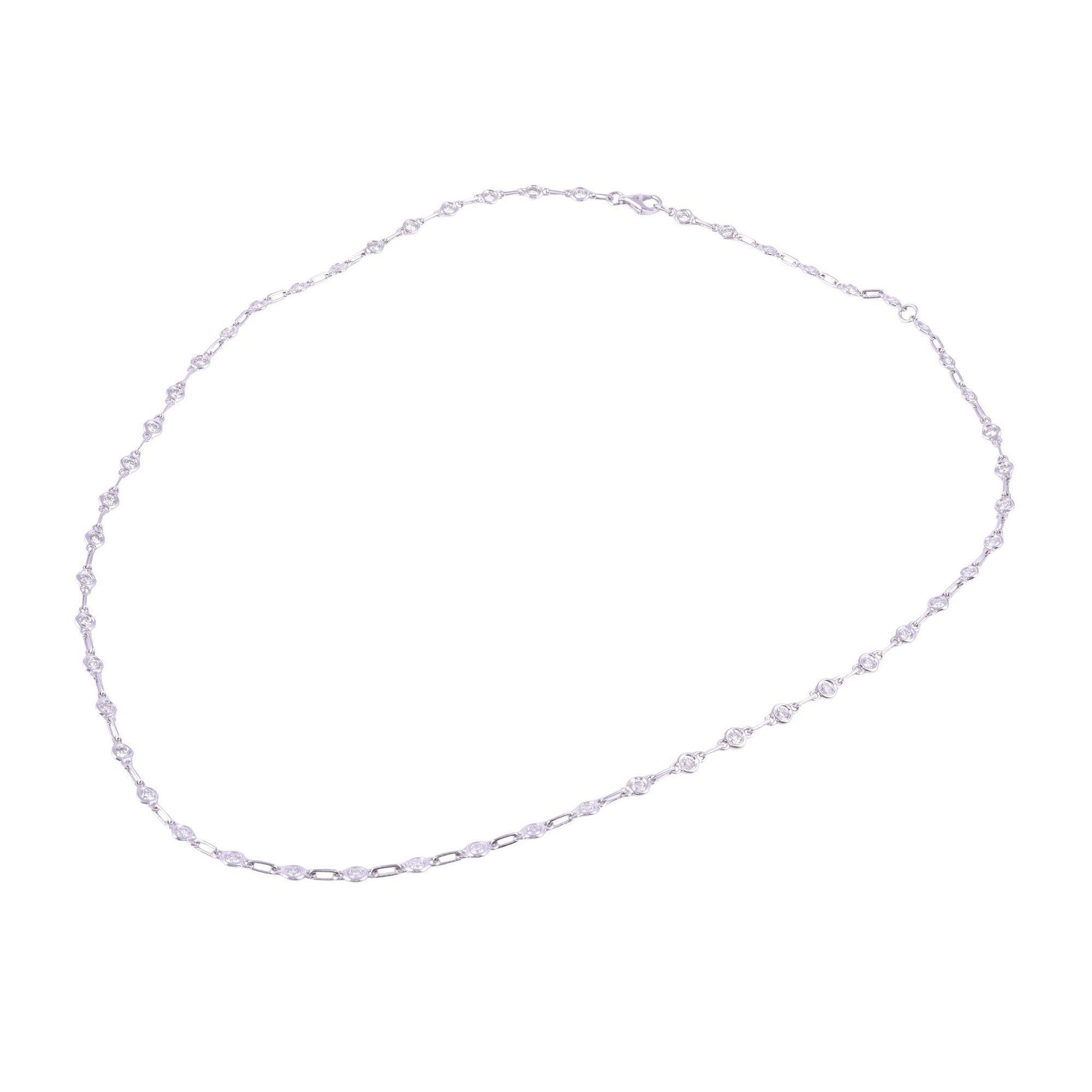 Women's 18K Bezel Diamond Necklace