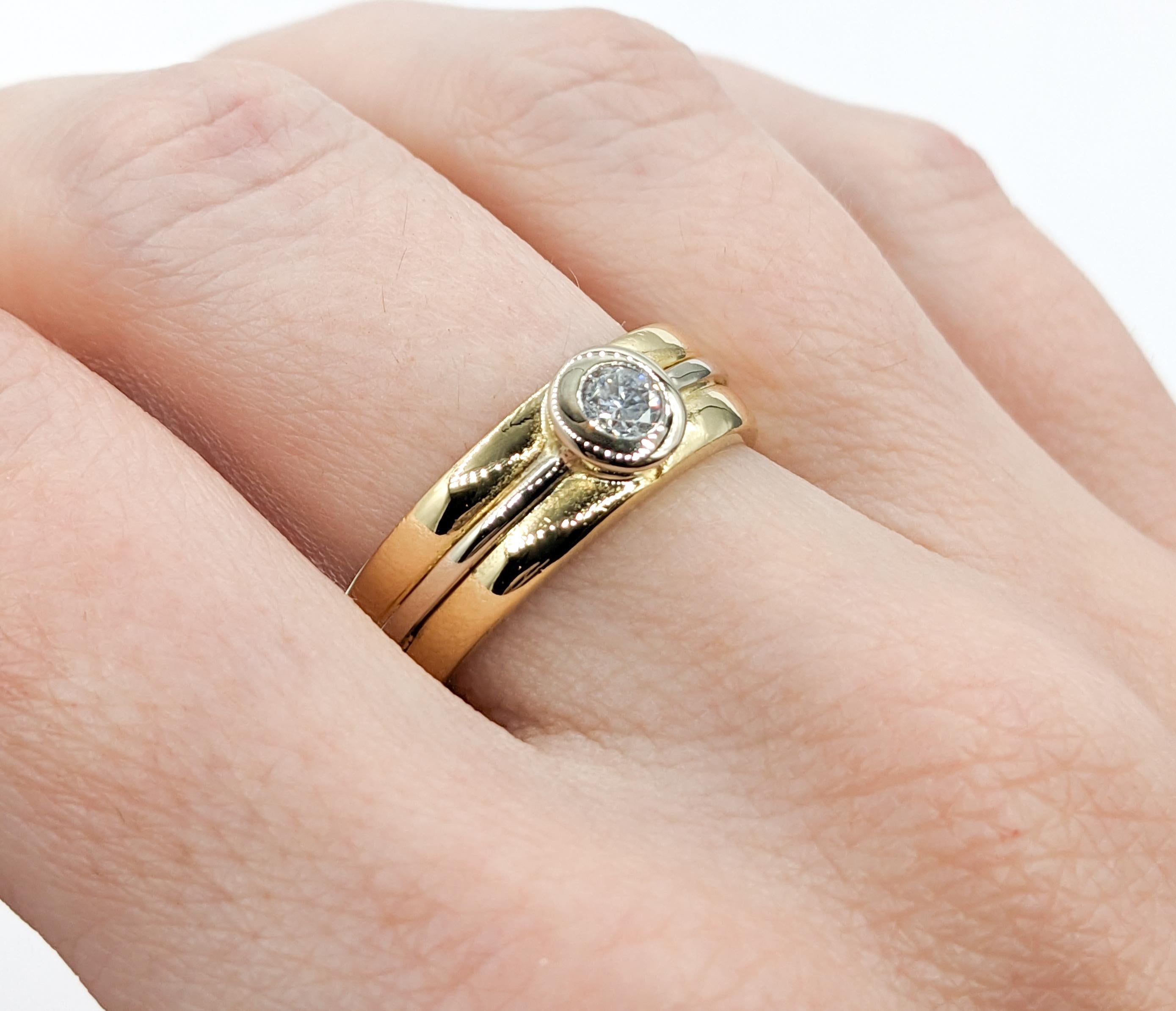 18k Lünette Set Diamant Band Ring (Zeitgenössisch)