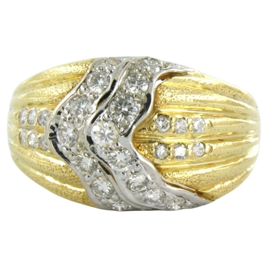 18k Bicolor Gold Cocktail Ring with 1.10ct Brilliant-Cut Diamonds