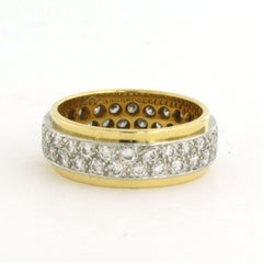 18k Bicolor Gold Ring with 1.20ct Brilliant-Cut Diamonds, Size 7.5