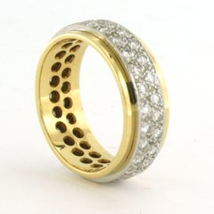 18k Bicolor Gold Ring with 1.20ct Brilliant-Cut Diamonds, Size 7.5