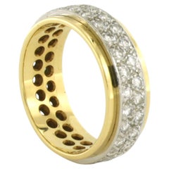 18k Bicolor Gold Ring with 1.20ct Brilliant-Cut Diamonds, Size 7.5