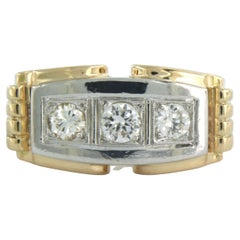 18k bicolour ring set with old European cut diamonds up to . 0.50ct 