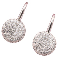 18K Bigli-Ohrringe – 1,44 ct natürliche Diamanten, Weißgold, belgisches Design