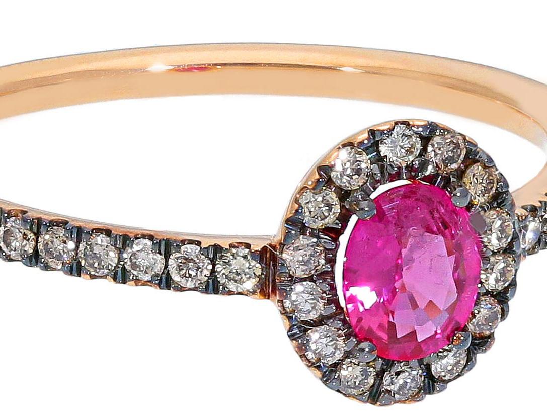 For Sale:  18k Black and Rose Golg Wedding Ring with Ruby and Brown Diamonds 2
