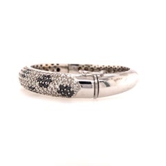 18 Karat Black and White Diamond Bangle White Gold