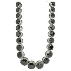 18k Black and White Diamond Choker Necklace
