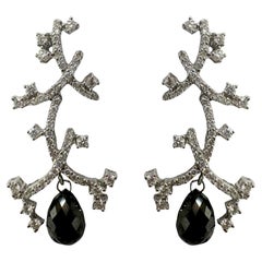 18k Black and White Diamond Earrings