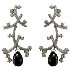 18k Black and White Diamond Earrings