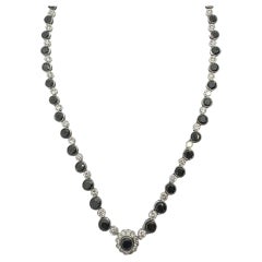 18k Black and White Diamond Necklace