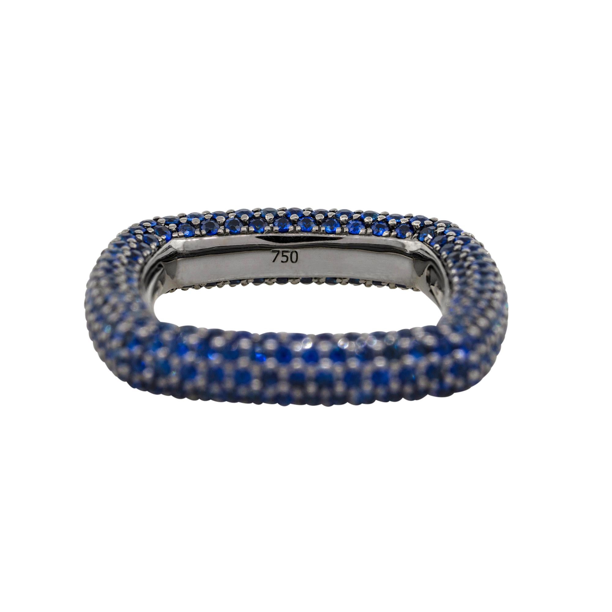 18k Black Gold 4.01ctw Natural Round Cut Blue Sapphire Pave Square Ring

This stunning Sapphire Pave Square Ring is in excellent condition and is ready to ship!

Style: Square Ring (Square in Shape)
Material: 18k Black Gold
Diamond Details: This
