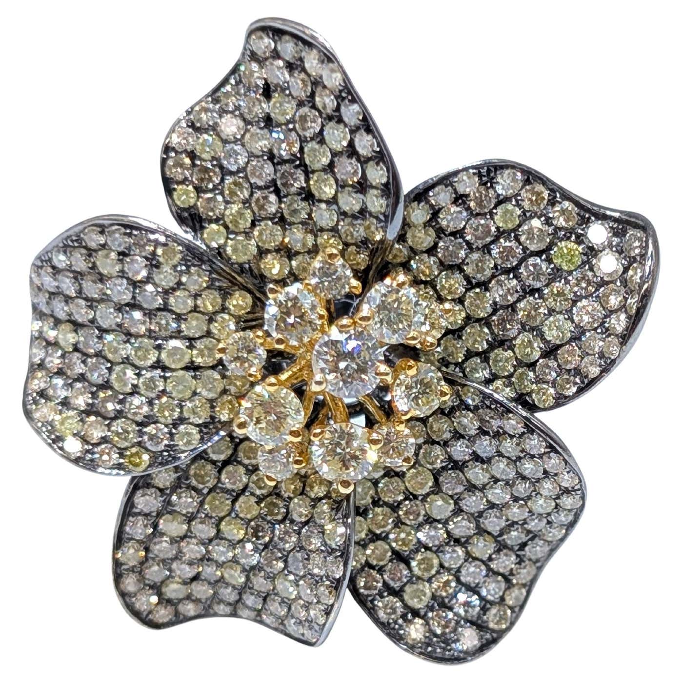 18K Black Gold-Radium 5.25ct Diamond Ring For Sale at 1stDibs