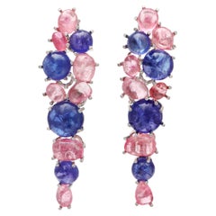 18k Tourmaline And Tanzanite Multi Color Earrings For Her Women Jewelry