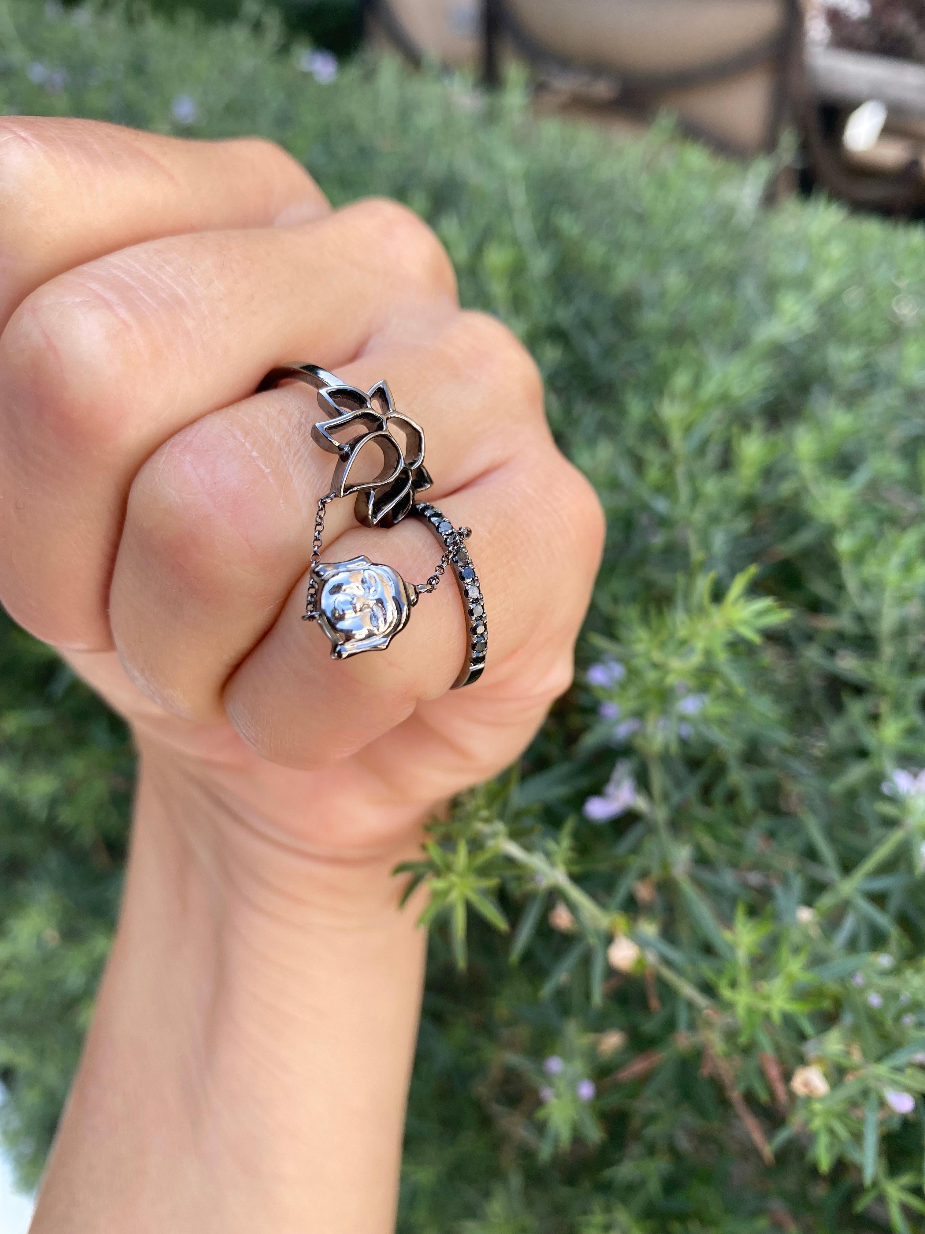 18k gold buddha ring