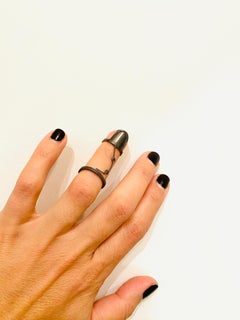 18 Karat Black Rhodium Gold, Black Diamond Nail Knuckle Ring