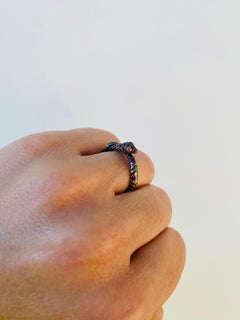 18 Karat Black Rhodium Gold, Ruby Snake Band