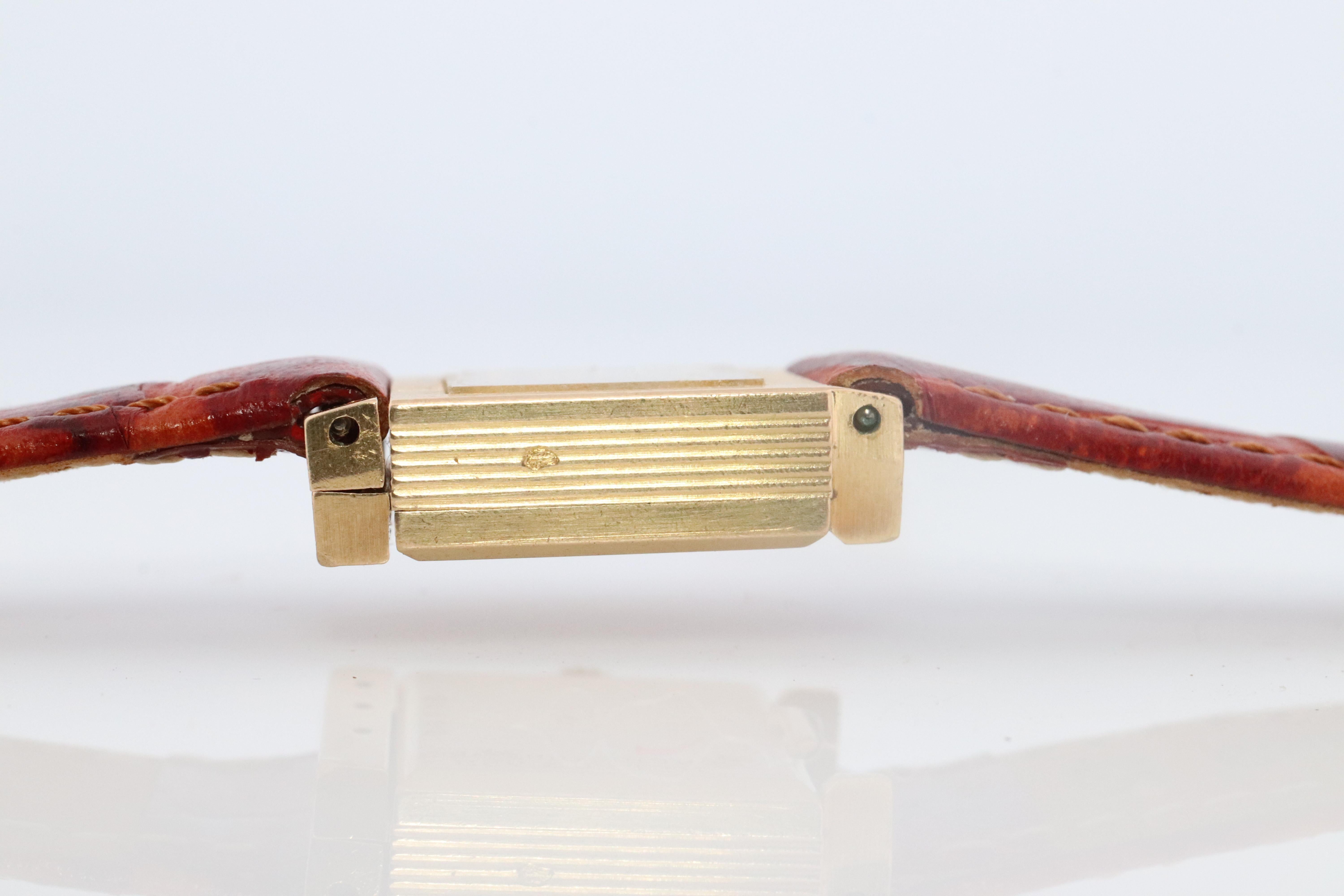 Modern 18k Boucheron Reflet Watch. Vintage Boucheron 18k Mini Reflet. For Sale