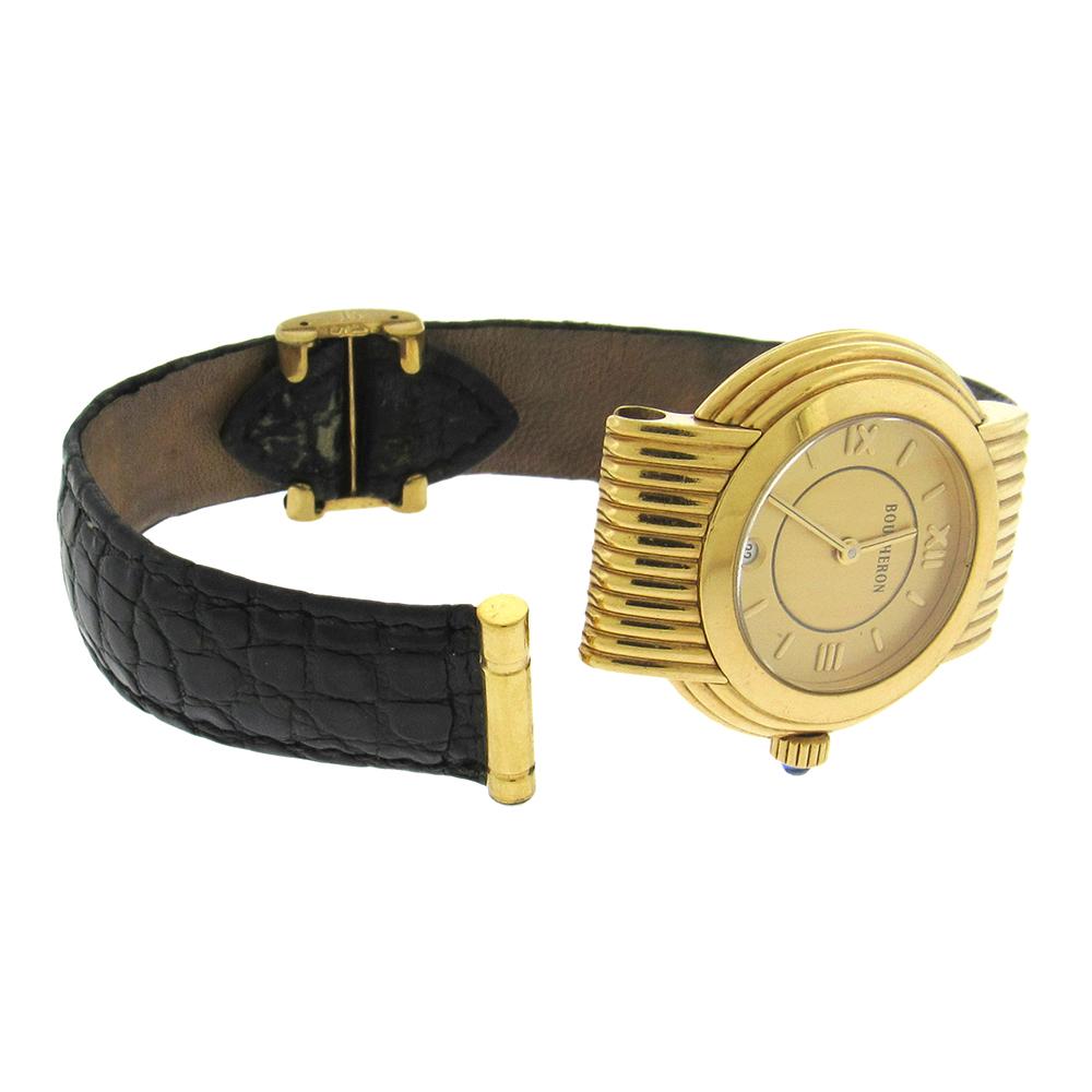 18 Karat Boucheron Solis Quarz-Armbanduhr im Zustand „Gut“ im Angebot in New York, NY