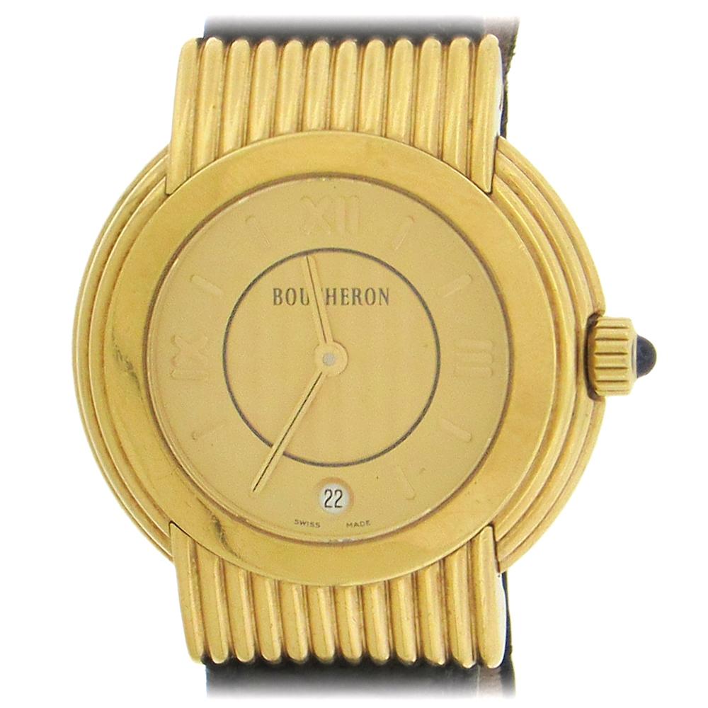 18K Boucheron Solis Quartz Wristwatch For Sale