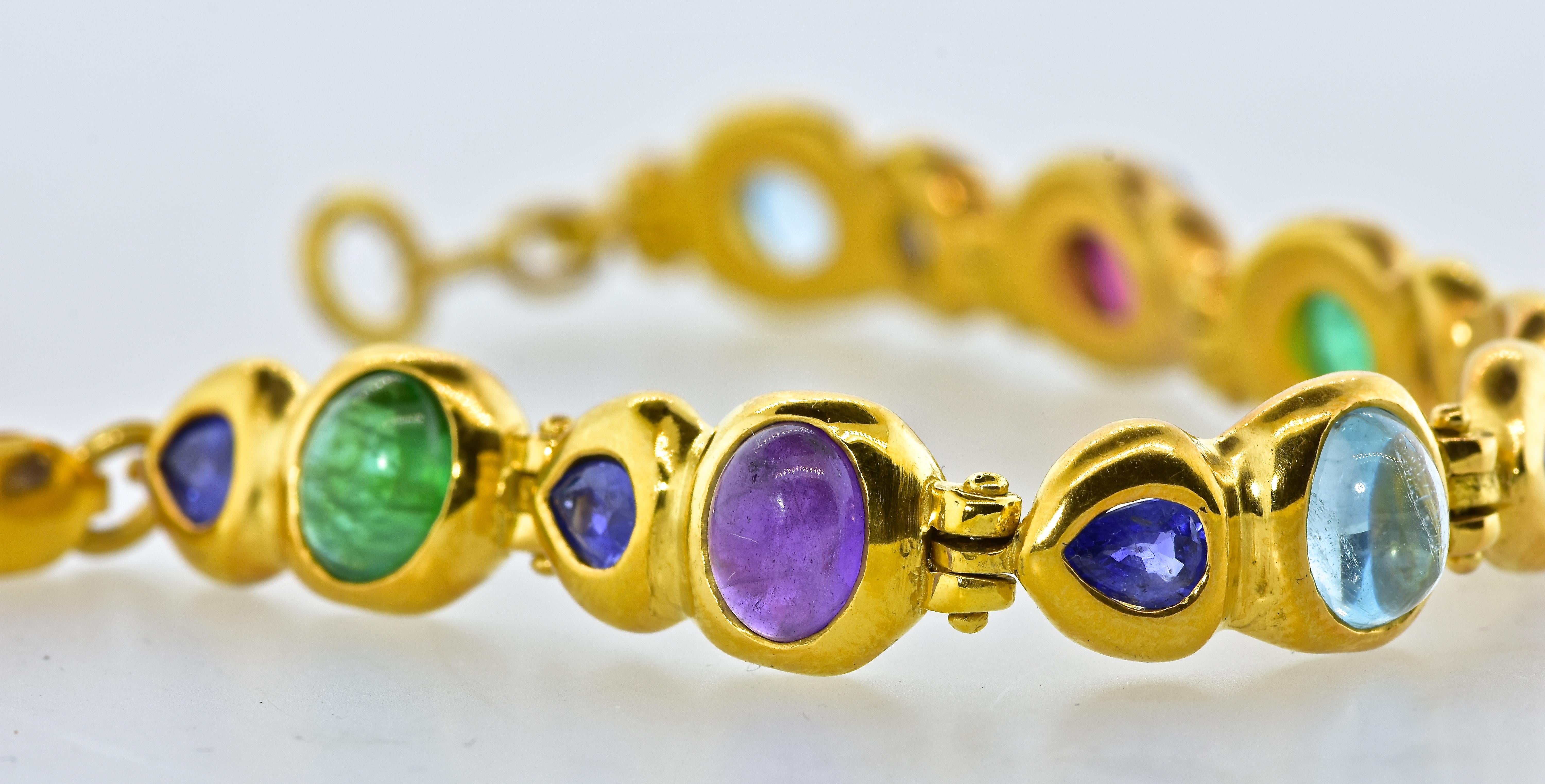 amethyst and emerald bracelet