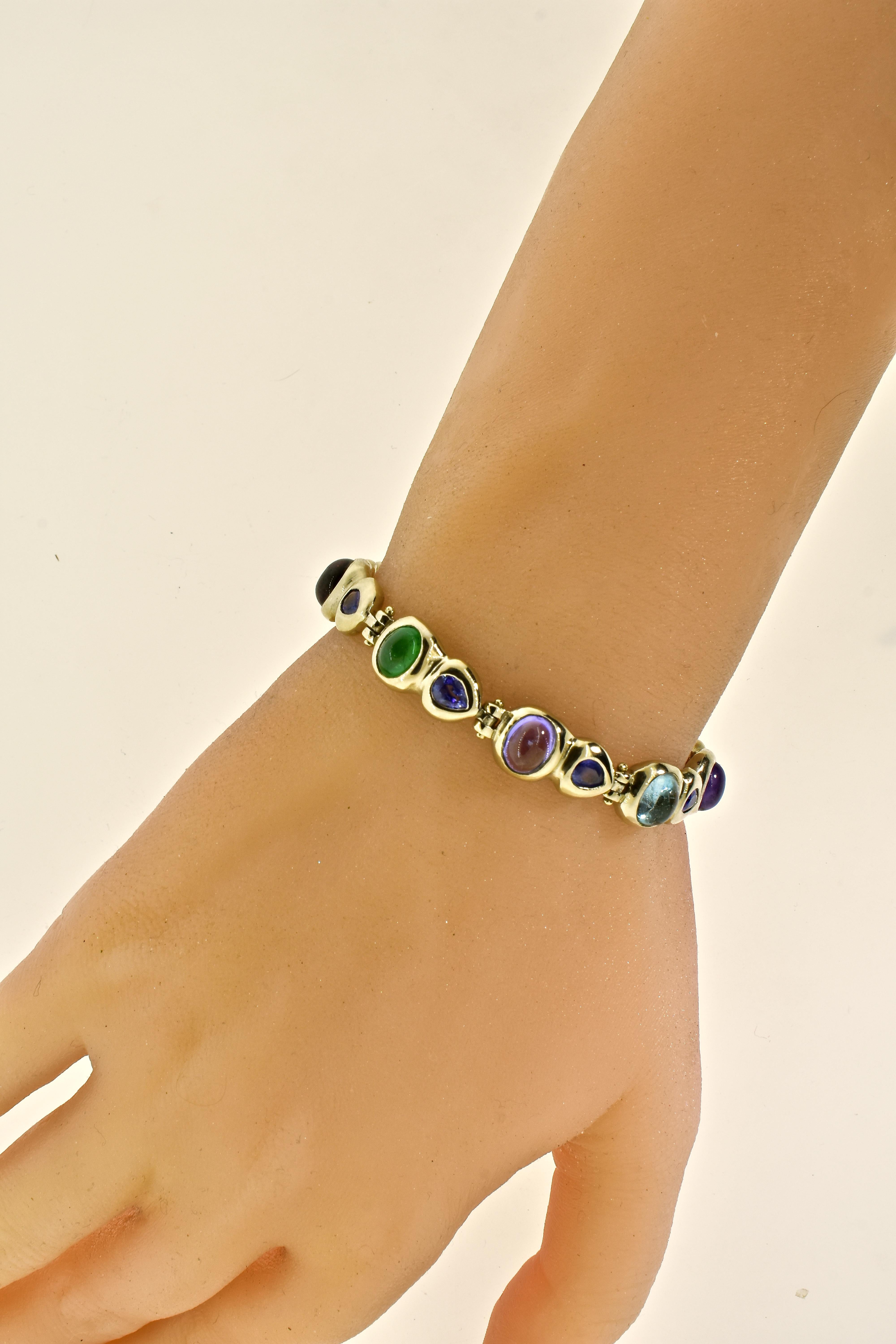 emerald and aquamarine bracelet