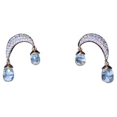 18k briolette diamond earring