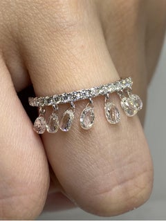 18K Briolette Diamond Ring