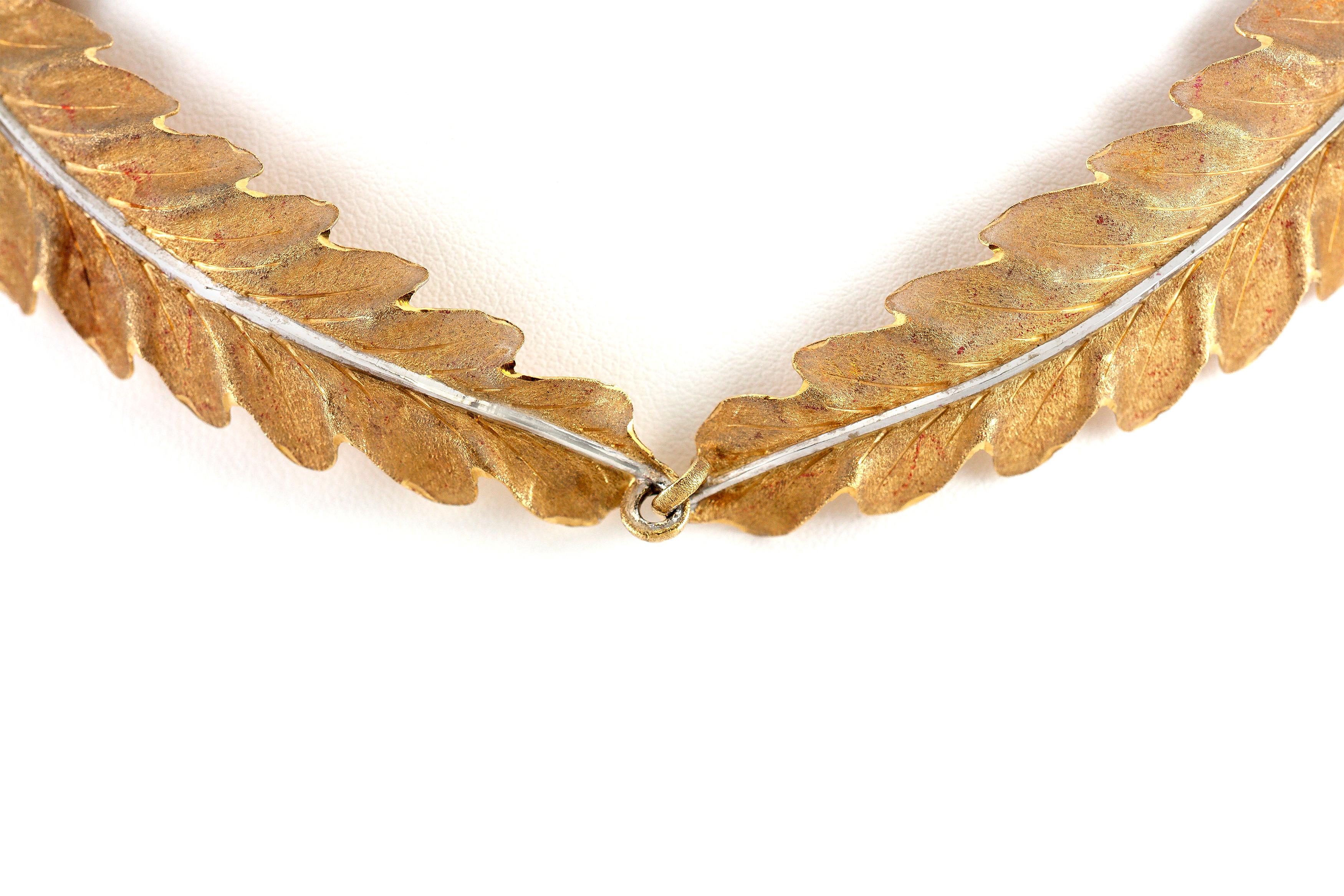 gold leaf choker necklace