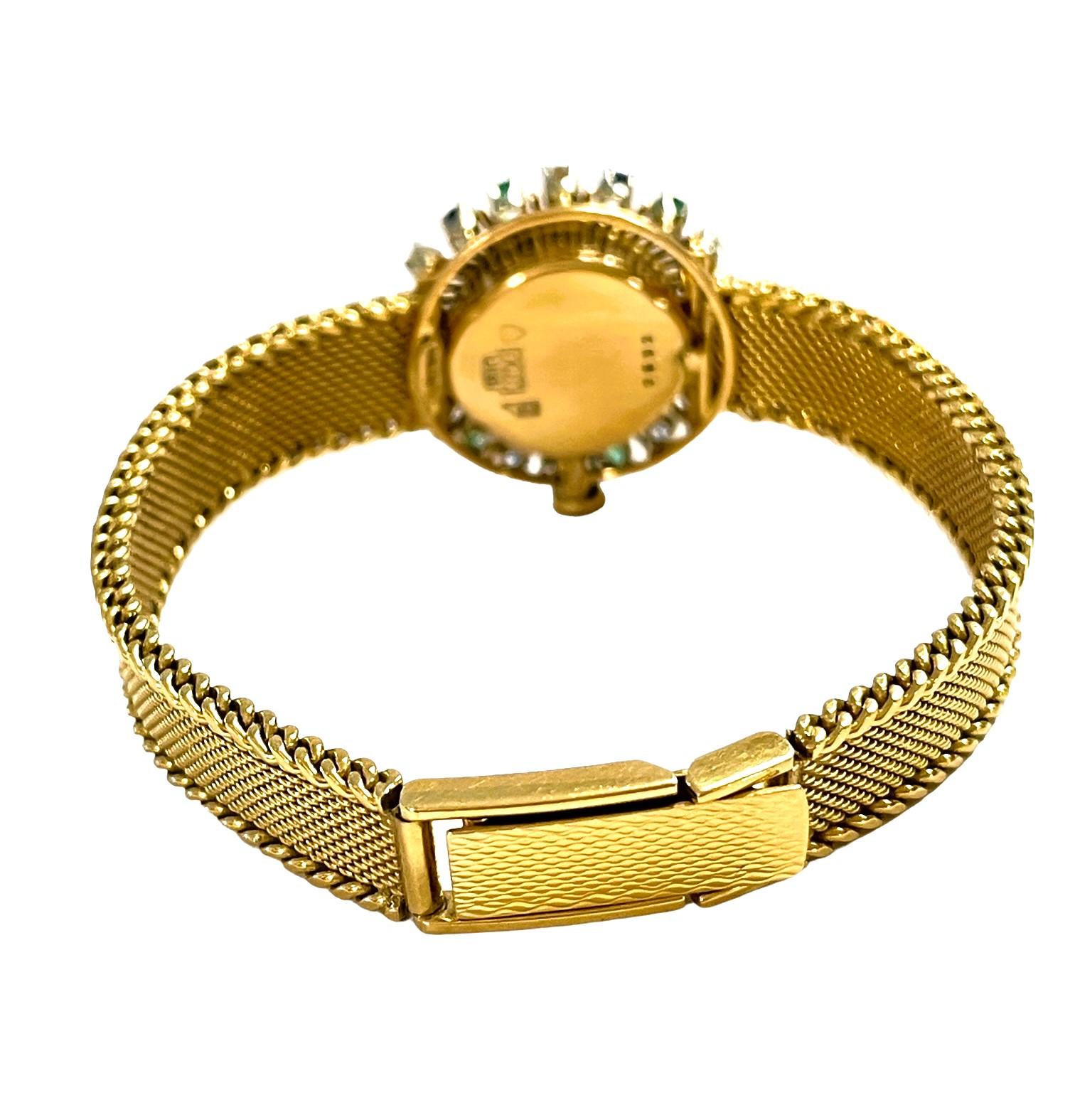 18k Bucherer Quartz Watch with Diamonds, Sapphires & Emeralds with GIA Appraisal 5