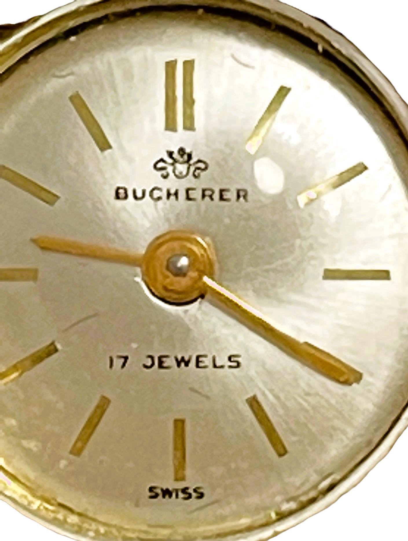 Round Cut 18k Bucherer Quartz Watch with Diamonds, Sapphires & Emeralds with GIA Appraisal