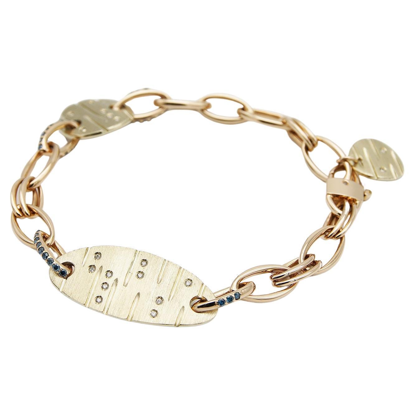 18K Bule & White Diamond Bracelets of 'soonhee' (sizeS:circumference 16.5 cm )