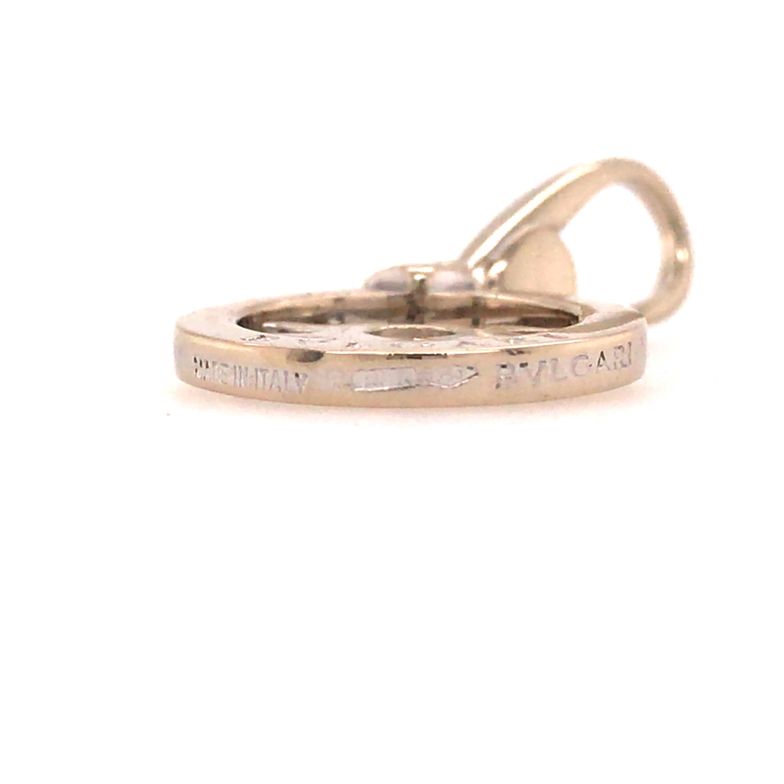 BVLGARI Charm in 18K Two-Tone Gold.  The Charm measures 1 1/4 inch in length and 5/8 inch in width.  3.26 grams. Stamped 
