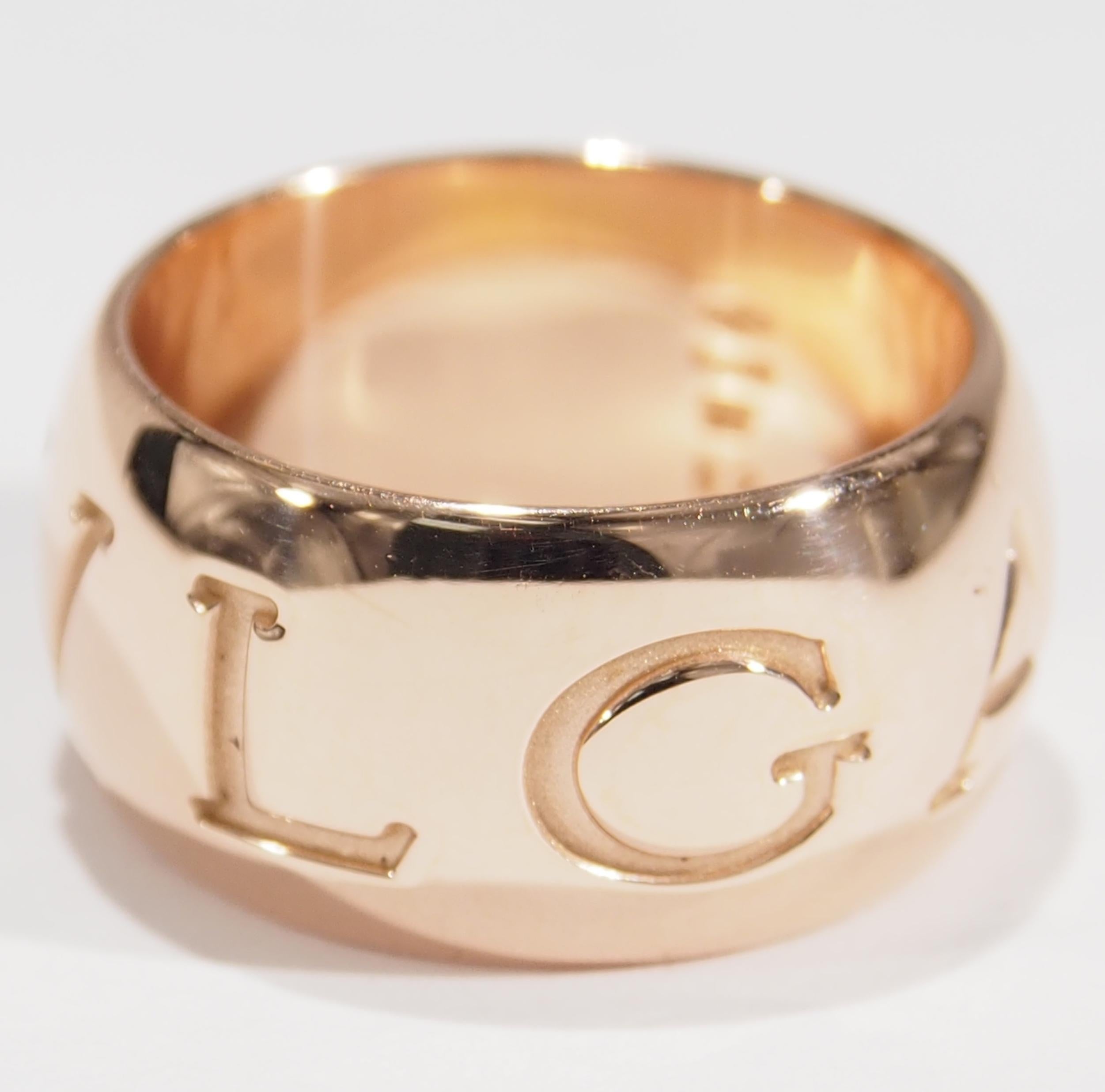 Bulgari Vintage Rose Gold Monologo Ring