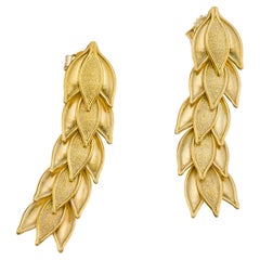 Boucles d'oreilles laurier en or byzantin 18K