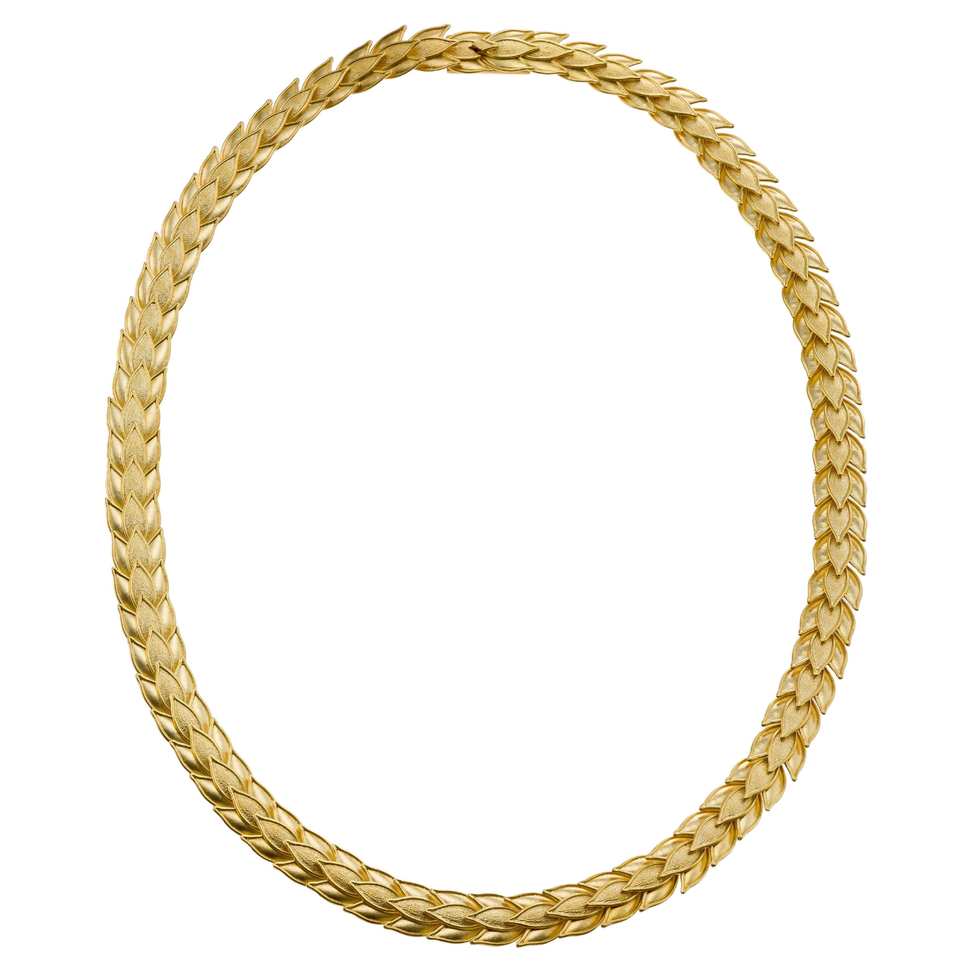 Collier Laurel en or byzantin 18K