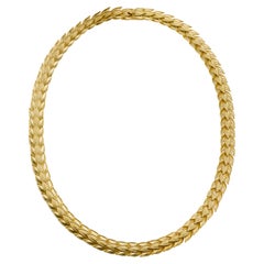 18 Karat byzantinische Gold Lorbeer-Halskette