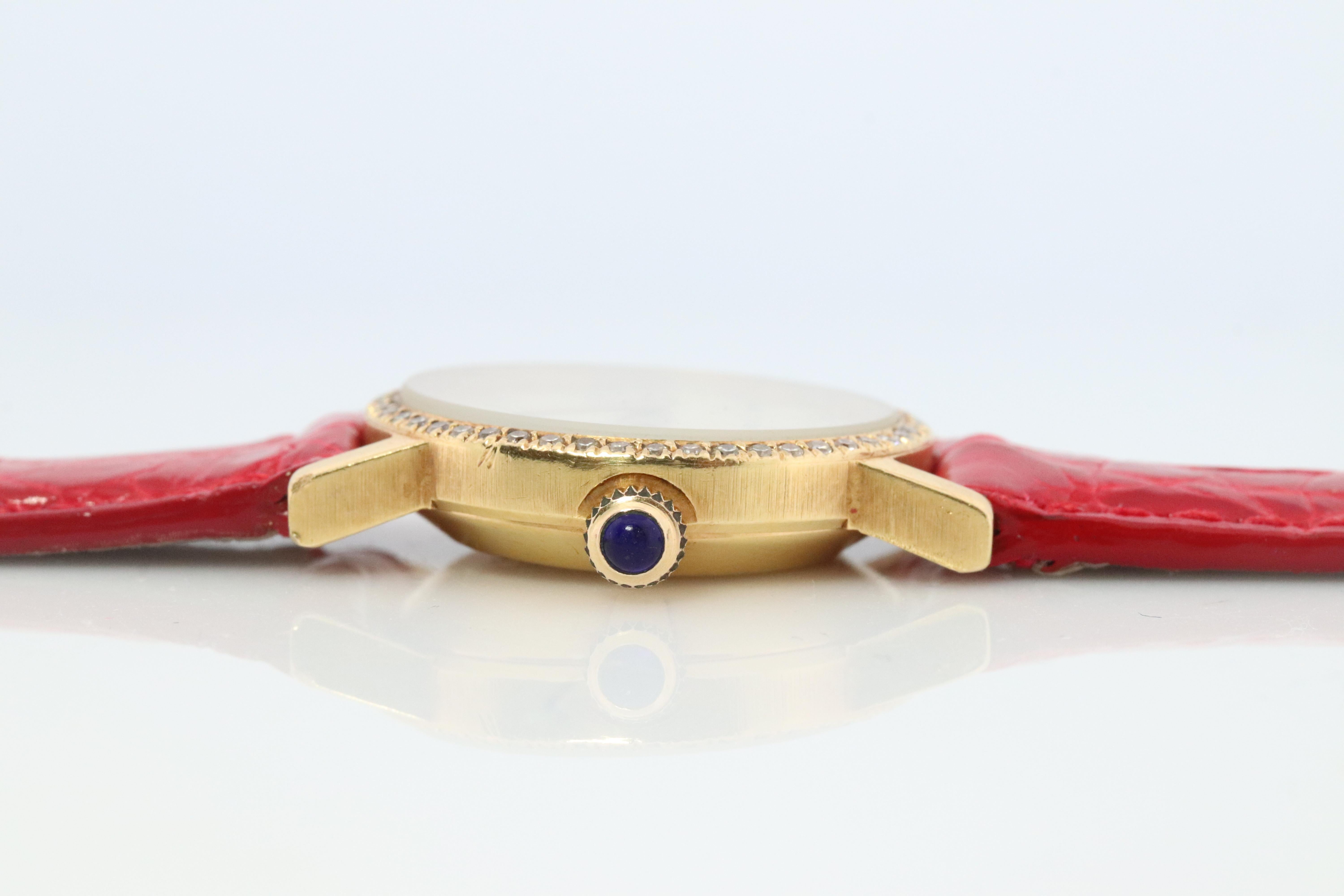 18k Cartier Diamantuhr. 18k YG Cartier x Baume Mercier Runde Damenuhr. im Zustand „Gut“ in Port Charlotte, FL