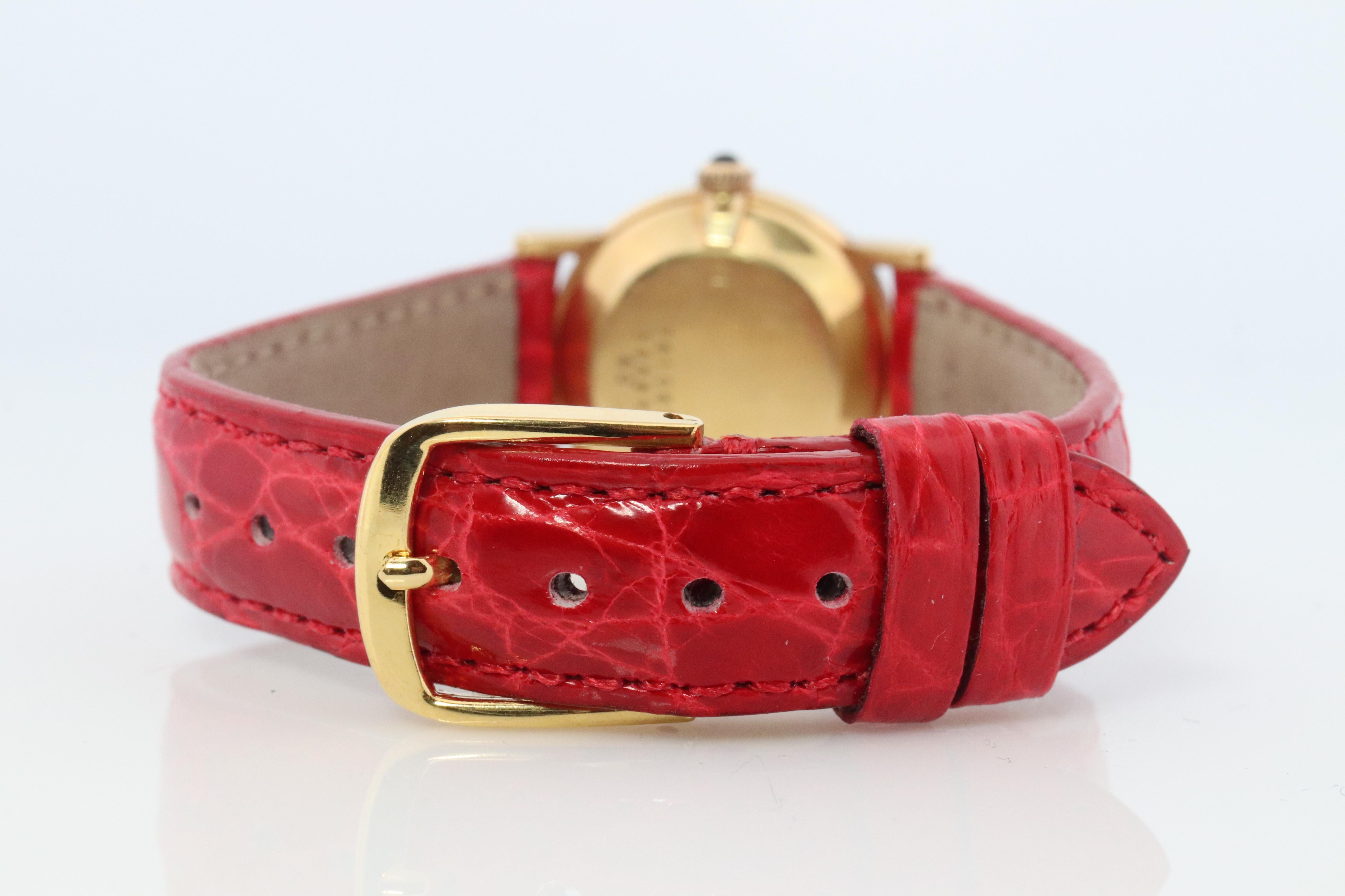 18k Cartier Diamantuhr. 18k YG Cartier x Baume Mercier Runde Damenuhr. 4