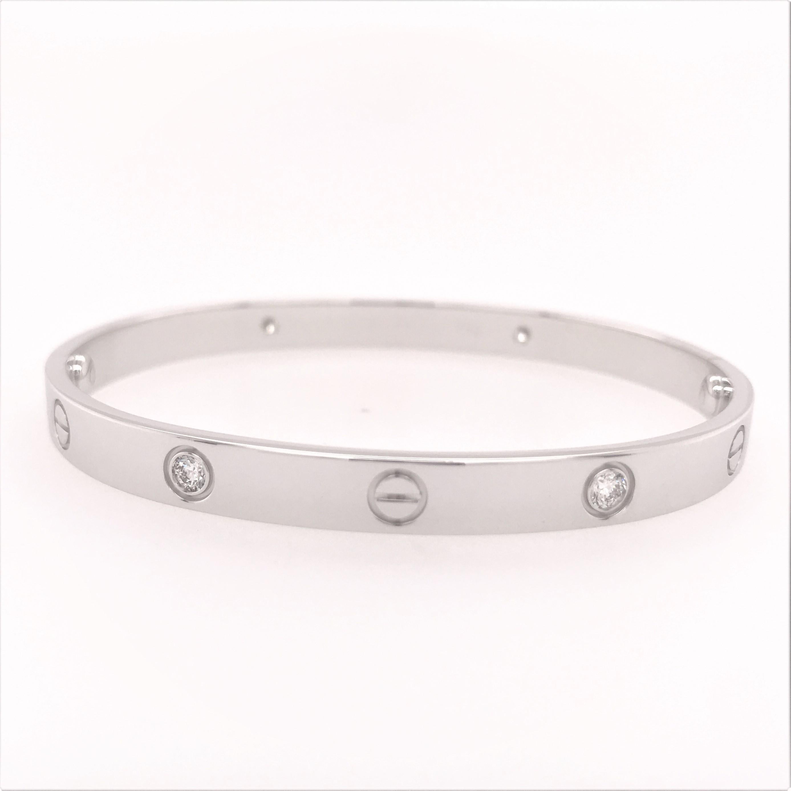 18 Karat Cartier Love Diamant-Armband aus Weißgold für Damen oder Herren