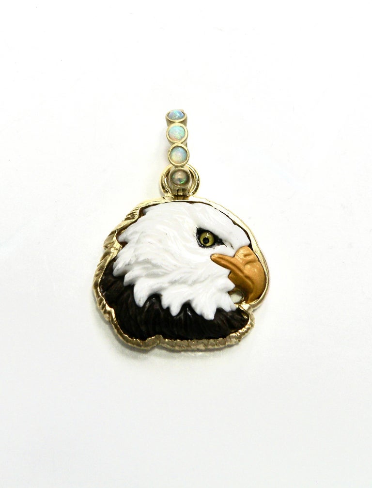 18k Carved Eagle Head Pendant For Sale at 1stDibs 18k Carved Eagle Head Pendant For Sale at 1stDibs