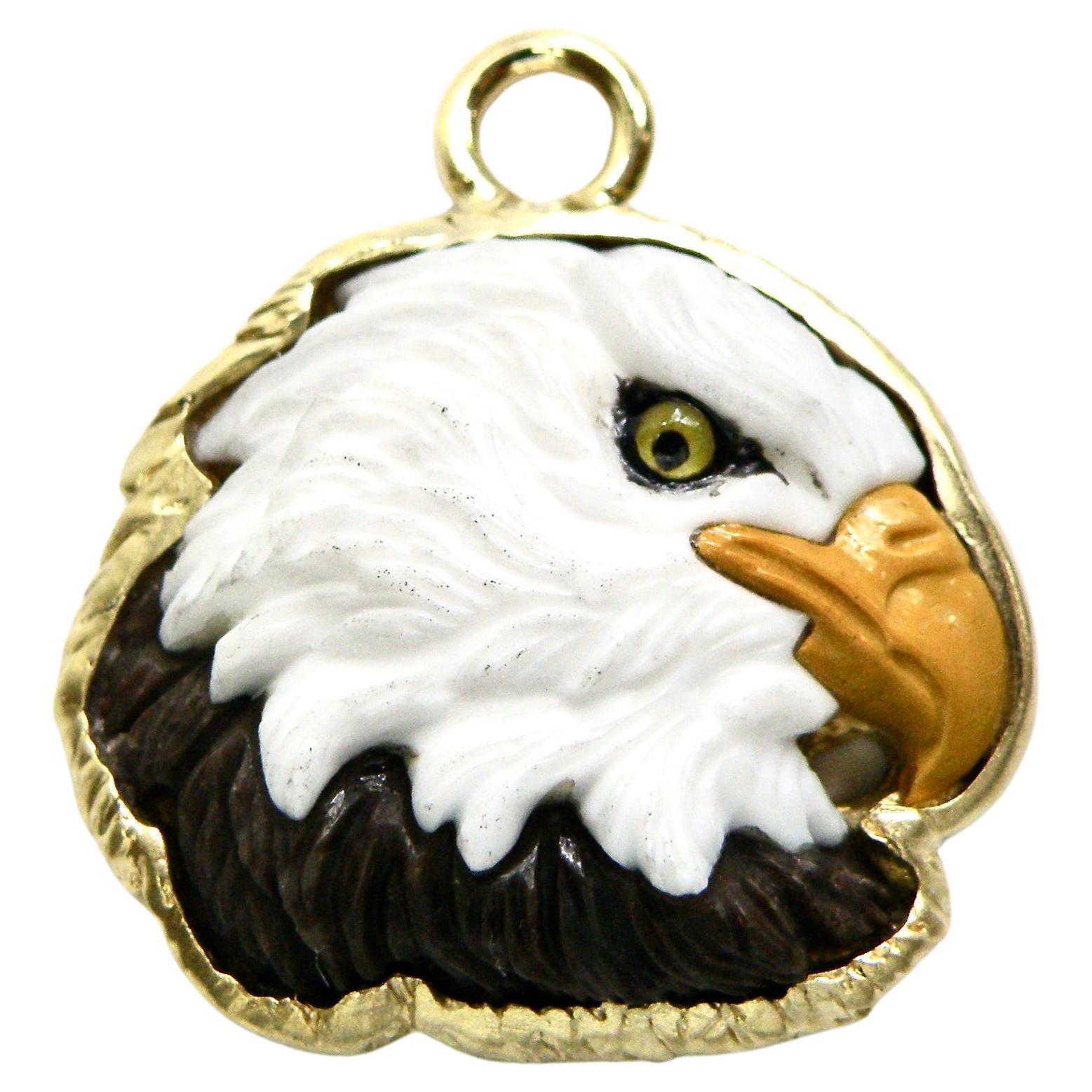 18k Carved Eagle Head Pendant For Sale at 1stDibs 18k Carved Eagle Head Pendant For Sale at 1stDibs