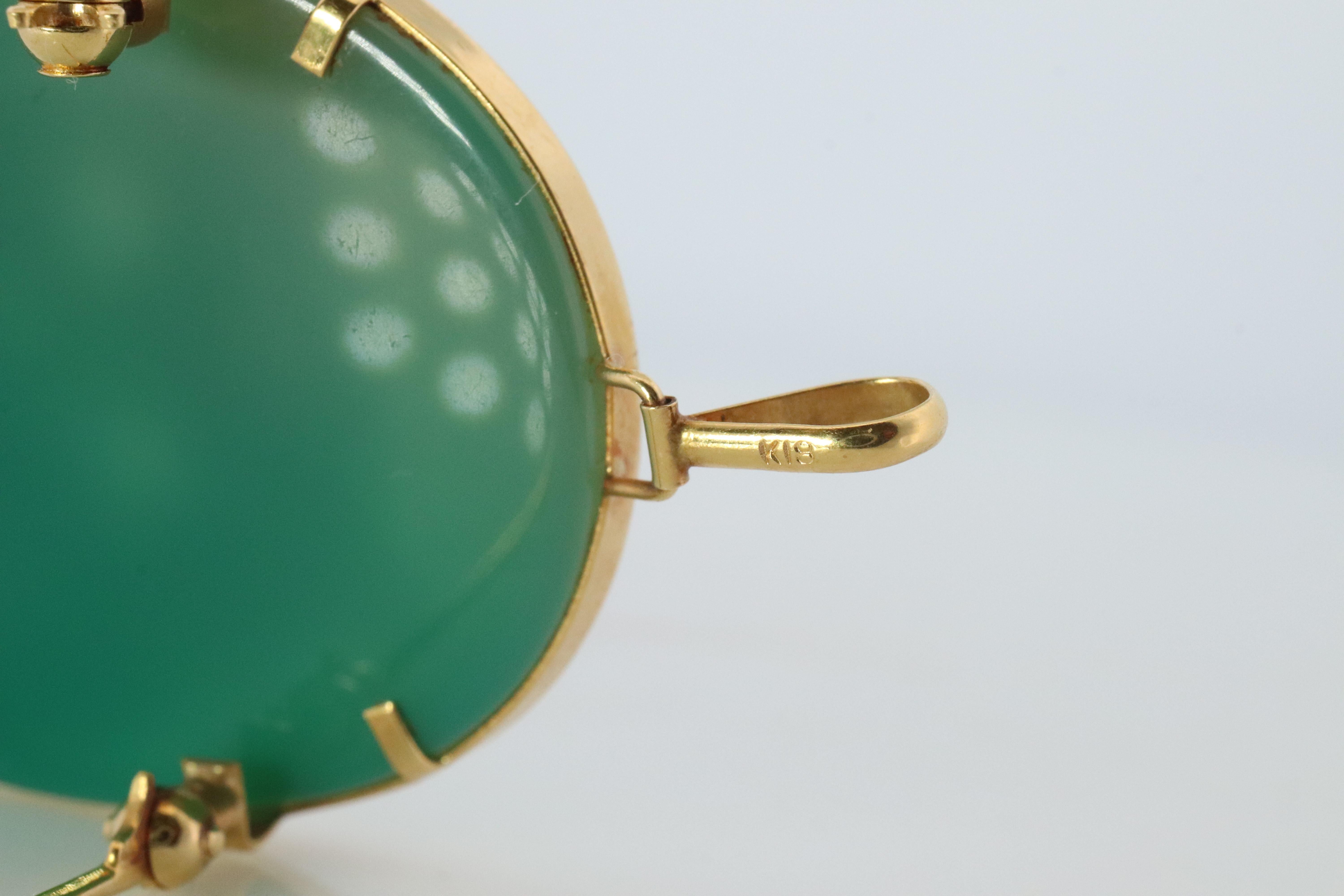 18k Cat Face Brooch and Pendant. 18k YG Carved Cute Cat Carved Cameo In Good Condition For Sale In Port Charlotte, FL