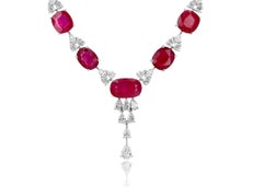 18K Chandelier Necklace with Ruby and Diamonds